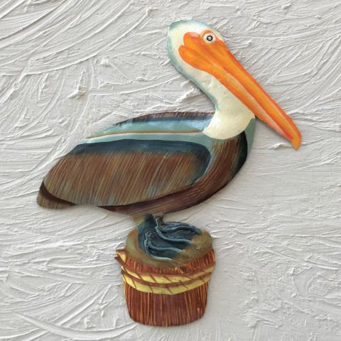 Metal Brown Pelican Wall Decor by Caribbean Rays