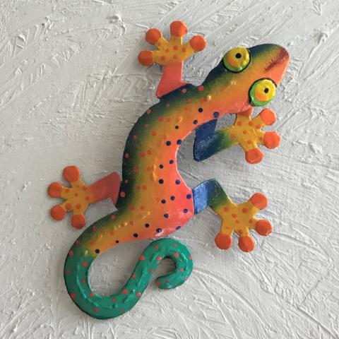 Calypso Island Gecko Metal Wall Art by Caribbean Rays