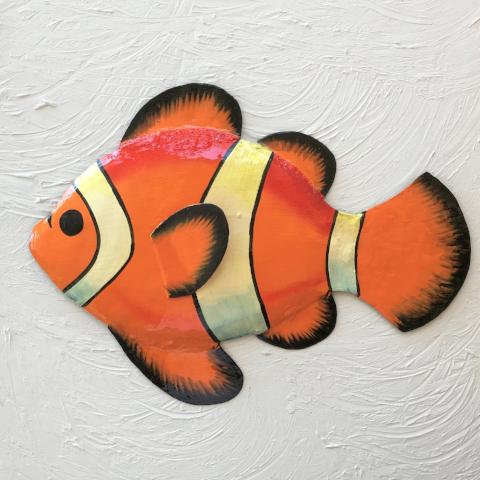 Metal Orange Clown Fish Wall Decor by Caribbean Rays