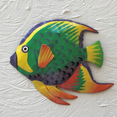 French Angelfish Metal Wall Art by Caribbean Rays