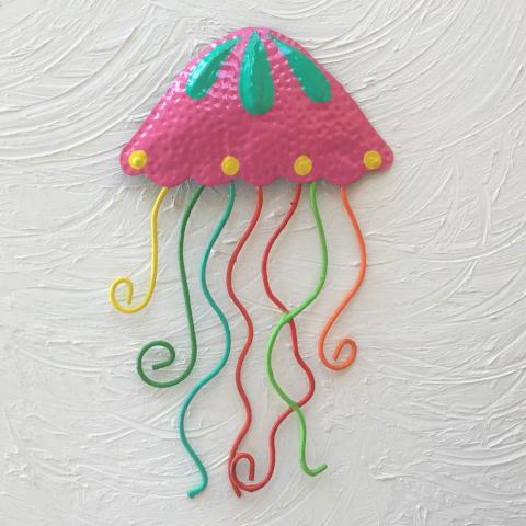 Metal Fuchsia Jellyfish Wall Art by Caribbean Rays