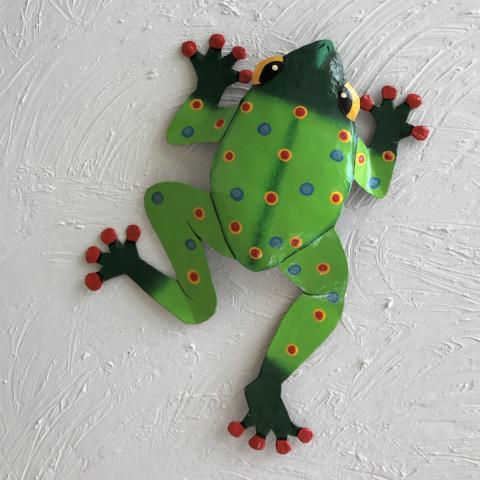 Metal Green Dancing Frog Wall Decor by Caribbean Rays
