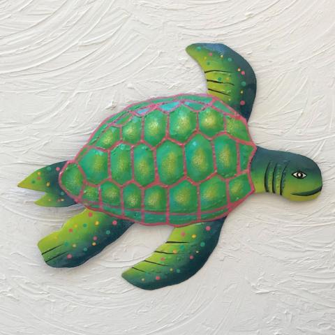 Metal Green Sea Turtle Wall Art by Caribbean Rays