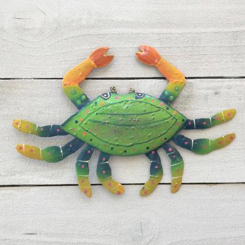 Metal Green Crab Wall Decor by Caribbean Rays
