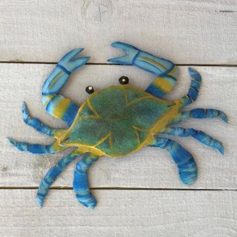 Metal Maryland Blue Crab Wall Decor