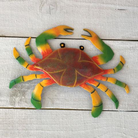 Red and Yellow Metal Maryland Crab Wall Decor by Caribbean Rays