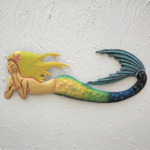 Metal Swimming Mermaid Wall Art by Caribbean Rays