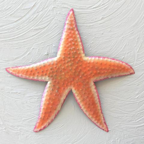 Metal Orange Starfish Wall Accent by Caribbean Rays