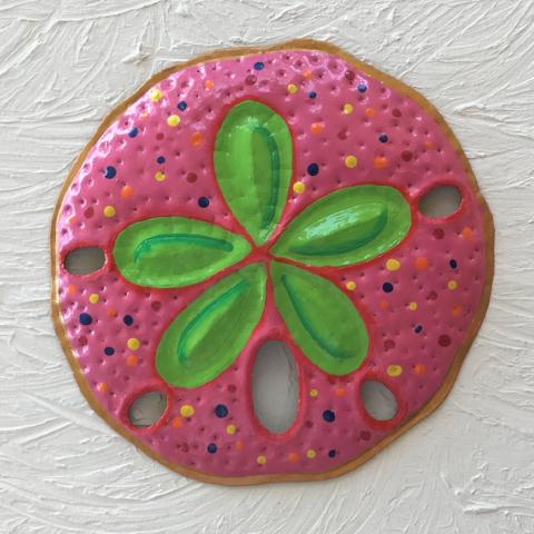 Metal Pink Sand Dollar Wall Decor by Caribbean Rays