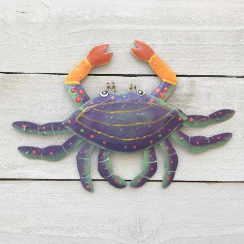 Metal Purple Crab Wall Decor by Caribbean Rays
