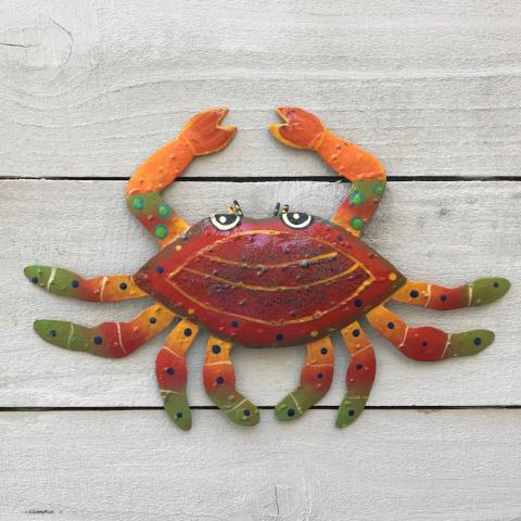 Metal Red Crab Wall Art by Caribbean Rays
