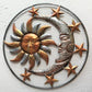 17in Metal Silver Bronze Sun Moon and Stars Wall Decor by Caribbean Rays