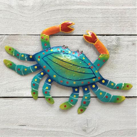 Metal Teal Crab Wall Art by Caribbean Rays