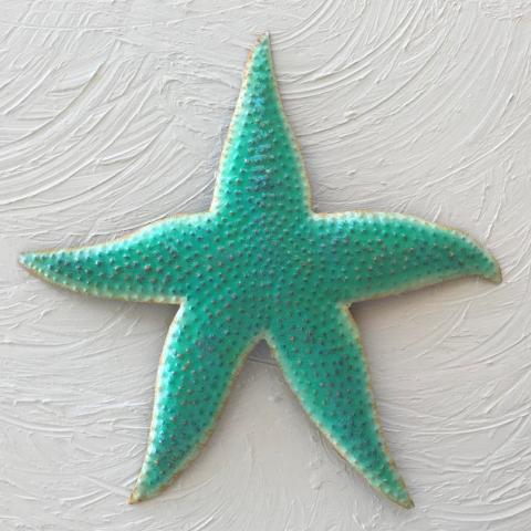 Metal Teal Star Fish Wall Accent by Caribbean Rays