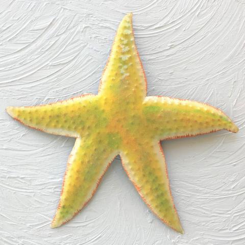 Metal Yellow Starfish Wall Art by Caribbean Rays