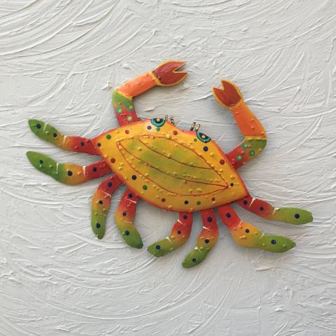 Metal Yellow Crab Wall Decor by Caribbean Rays