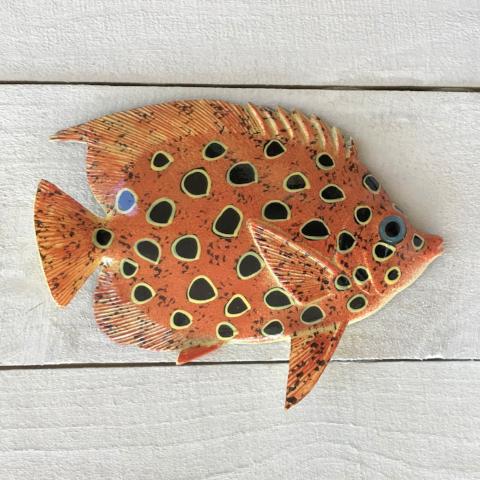 Black Spotted Resin Tropical Fish Wall Decor by Caribbean Rays