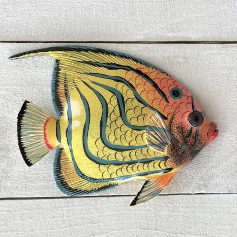 Blue Stripe Resin Tropical Fish Wall Decor by Caribbean Rays