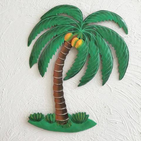 Metal bending Coconut Palm Tree Wall Decor by Caribbean Rays