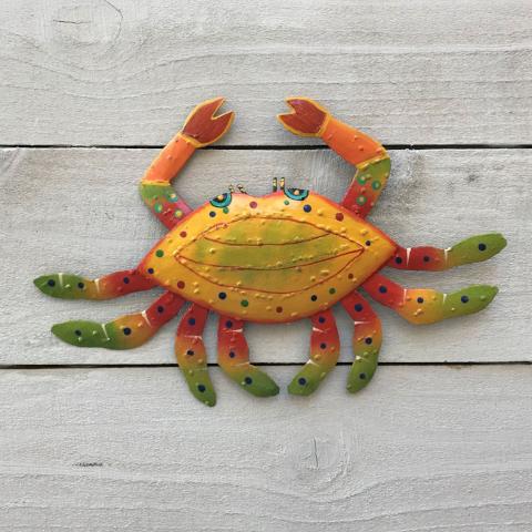 Metal Yellow Crab Wall Art by Caribbean Rays