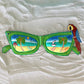 14in Green Metal Sunglasses with Parrot Wall Accent at Caribbean Rays
