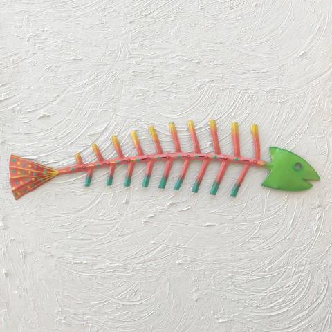 Green Metal Fish Bones Wall Accent by Caribbean Rays