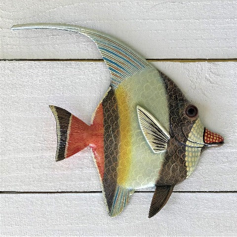 Brown and Yellow Stripe Angelfish Wall Decor by Caribbean Rays